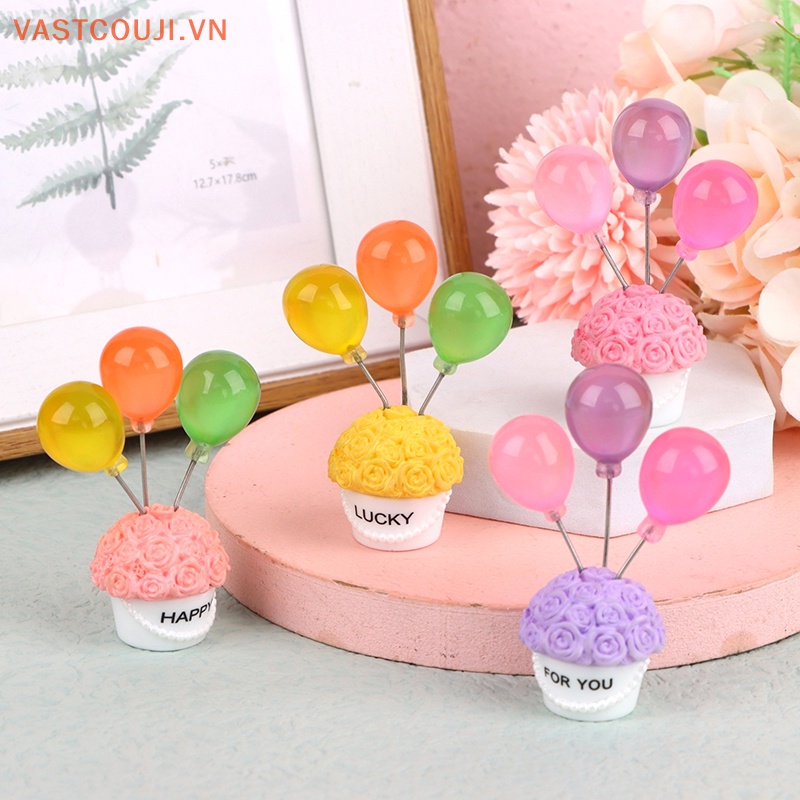 1 Bong Bóng Hoa Hồng Bằng Nhựa Resin Trang Trí Xe Hơi / Nhà Búp Bê