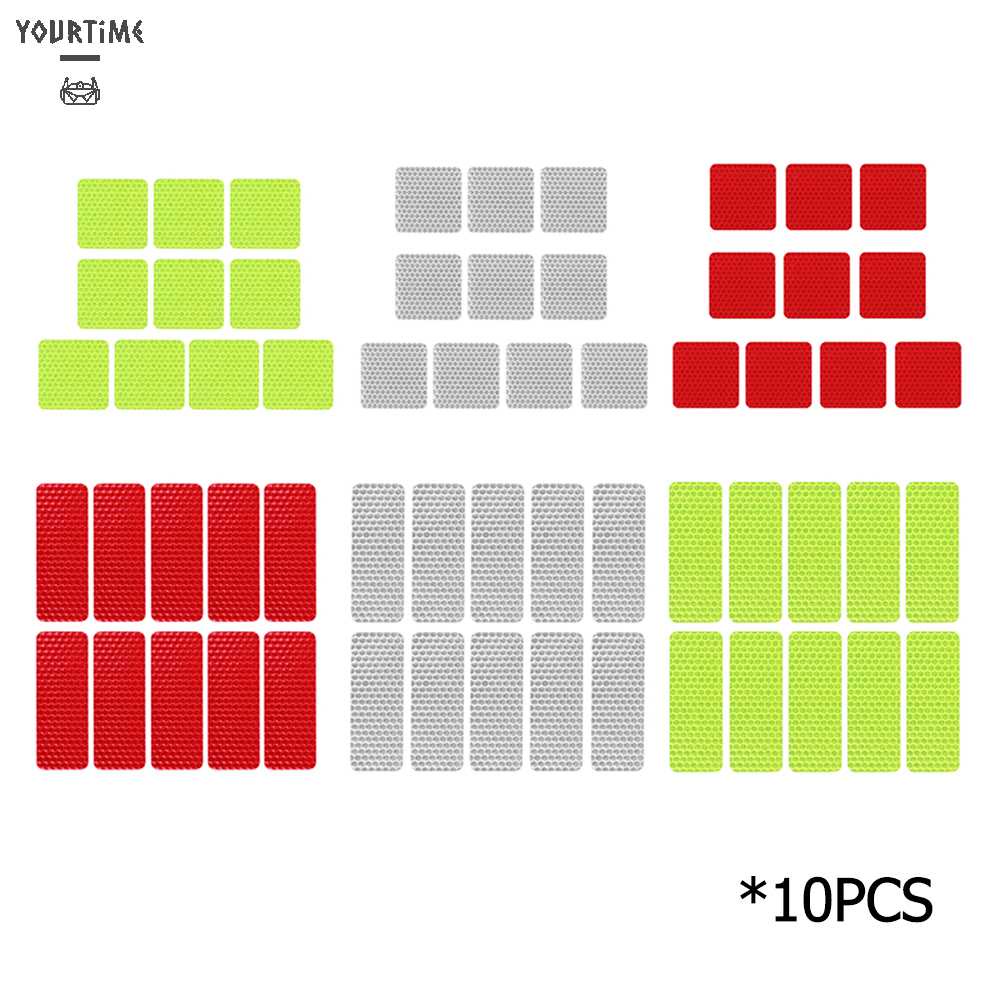 Bộ 10 Miếng Dán Phản Quang Cảnh Báo Bằng PVC Trang Trí Xe Hơi