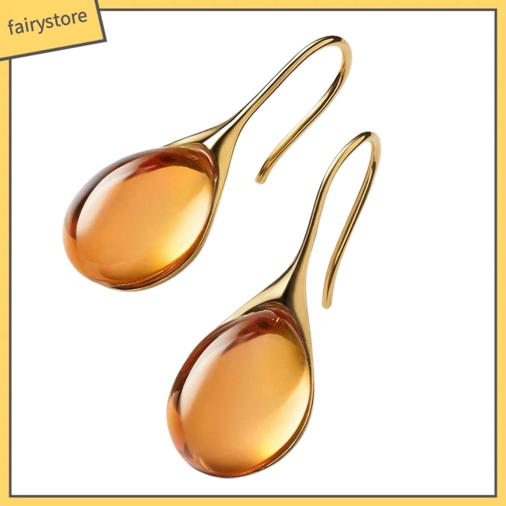 1 Đôi Bông Tai Hình Giọt Nước Đính Pha Lê Giả Trong Suốt Dành Cho Nữ