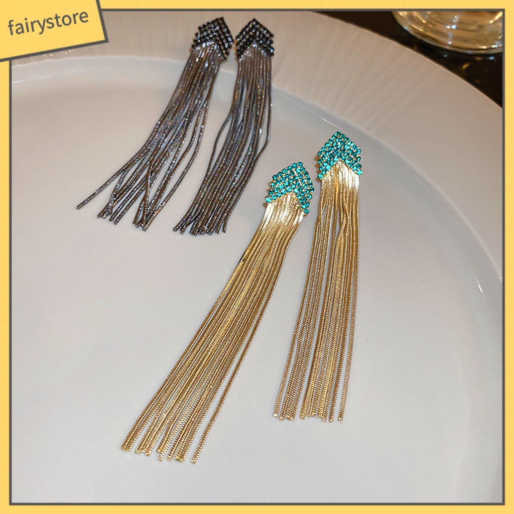 1 Đôi Bông Tai Hình Tam Giác Đính Đá Thời Trang Dành Cho Nữ