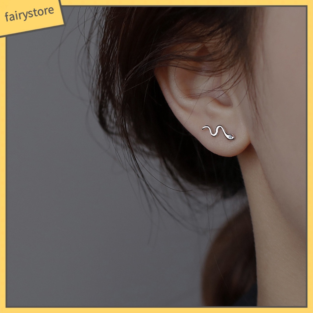 1 Đôi Bông Tai Hình Học Đính Đá Zircon Lấp Lánh Thời Trang Cho Nữ