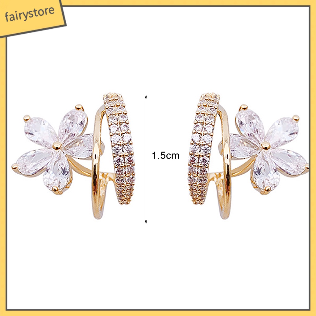 1 Đôi Bông Tai Tròn Đính Đá Lấp Lánh Dành Cho Nữ