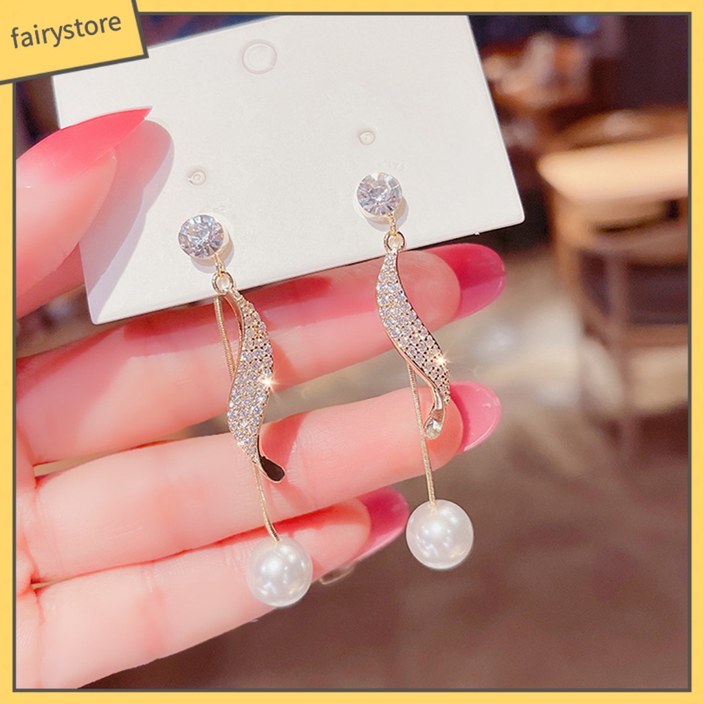 1 Đôi Bông Tai Tua Rua Đính Đá Lấp Lánh Dành Cho Nữ