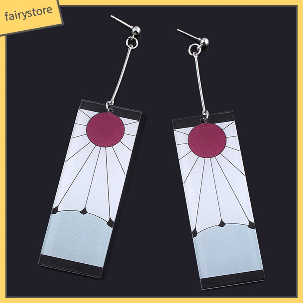 Bông Tai Hình Chữ Nhật Bằng Acrylic In Họa Tiết Hoạt Hình Dễ Thương