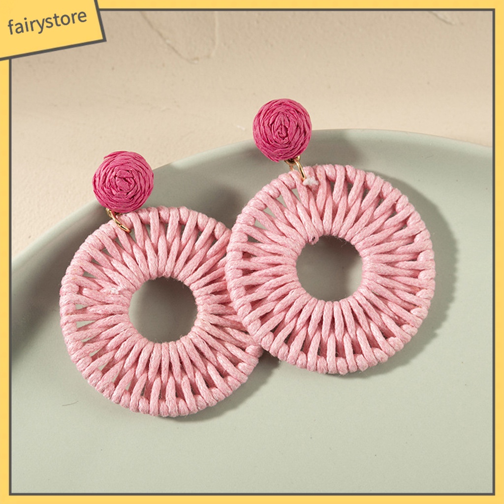 1 Đôi Bông Tai Tròn Màu Sắc Tươi Sáng Dành Cho Nữ