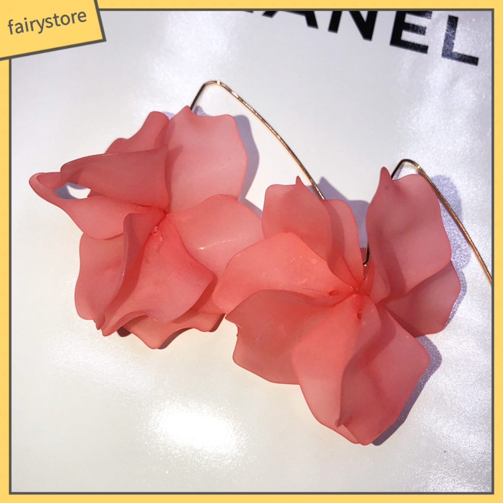 1 Đôi Bông Tai Móc Hình Cánh Hoa Handmade Phong Cách Bohemian