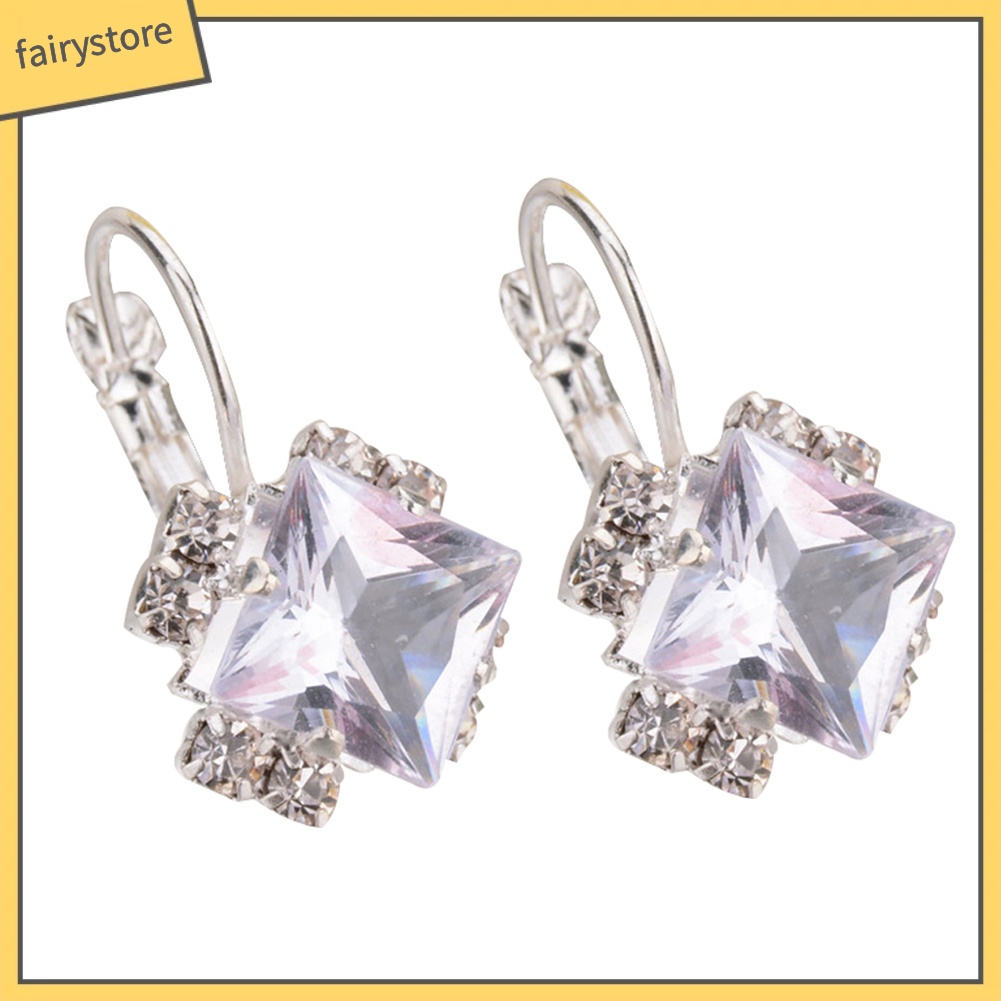 Bông Tai Đính Đá Lấp Lánh Thời Trang Cho Nữ