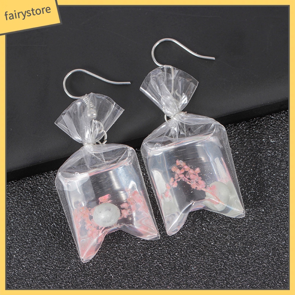 Bông Tai Nhựa Resin Trong Suốt Hình Sao Biển / Hoa Khô / Ngôi Sao Đáng Yêu Dành Cho Nữ