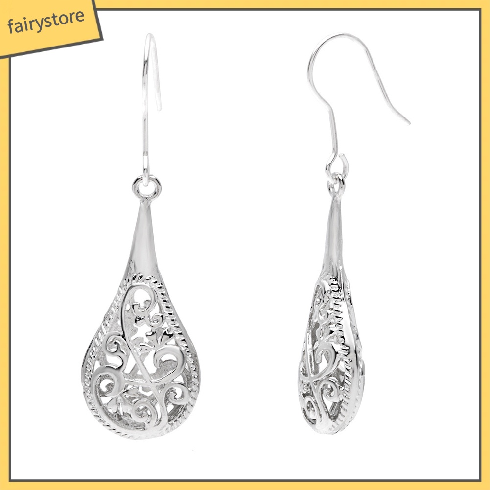 Bông Tai Hình Giọt Nước Họa Tiết Hoa / Giọt Nước Thời Trang Dự Tiệc Cho Nữ