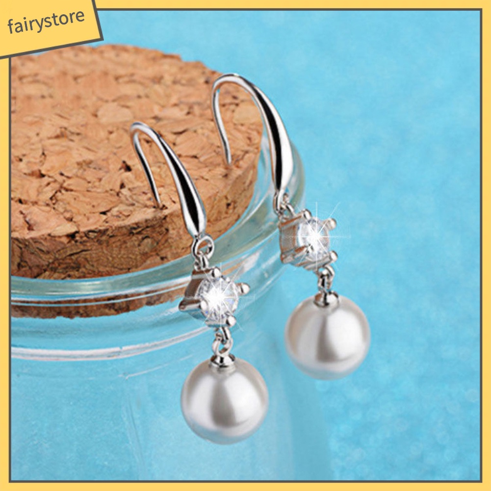 Bông Tai Đính Đá Ngọc Trai Giả Sang Trọng Dành Cho Nữ