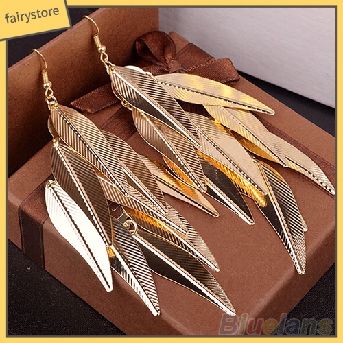 [FRO] Bông Tai Thả Hình Lá Nhiều Lớp Phong Cách Baroque Cổ Điển Cho Nữ