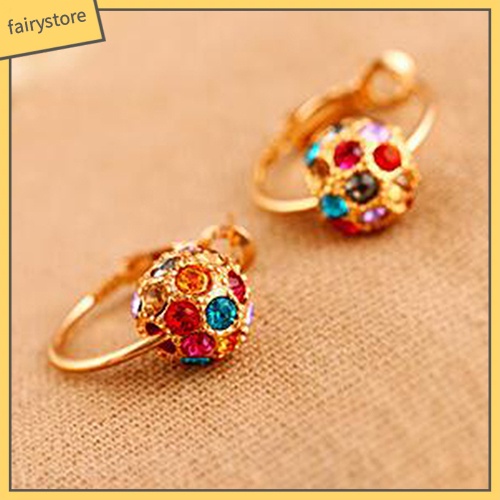 [FRO] Khuyên Tai Đính Đá Nhiều Màu Sắc May Mắn Cho Nữ
