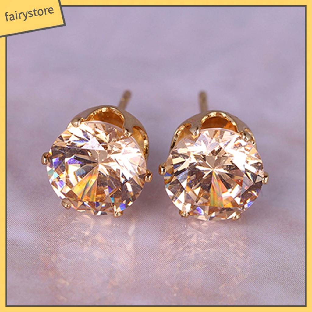 [FRO] Bông Tai Đính Đá Zircon Thanh Lịch Dễ Phối Đồ Tinh Tế