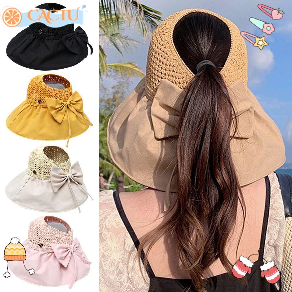 Mũ Rộng Vành Chống Nắng Tia UV Phối Nơ Thời Trang Mùa Hè