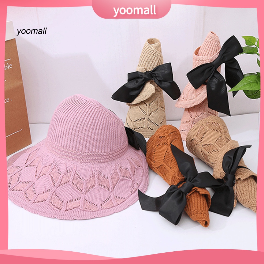 Mũ Rộng Vành Chống Nắng Phối Ruy Băng Thời Trang Đi Biển Cho Nữ