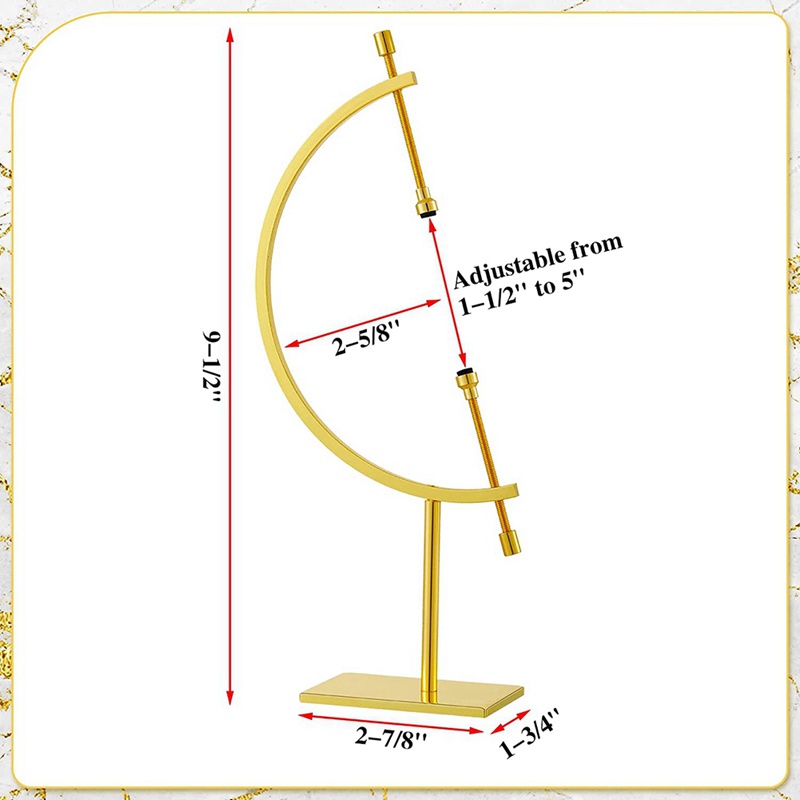 Bộ 2 Giá Đỡ Kẹp Hình Cầu Bằng Kim Loại Màu Vàng Dùng Trưng Bày Trang Trí