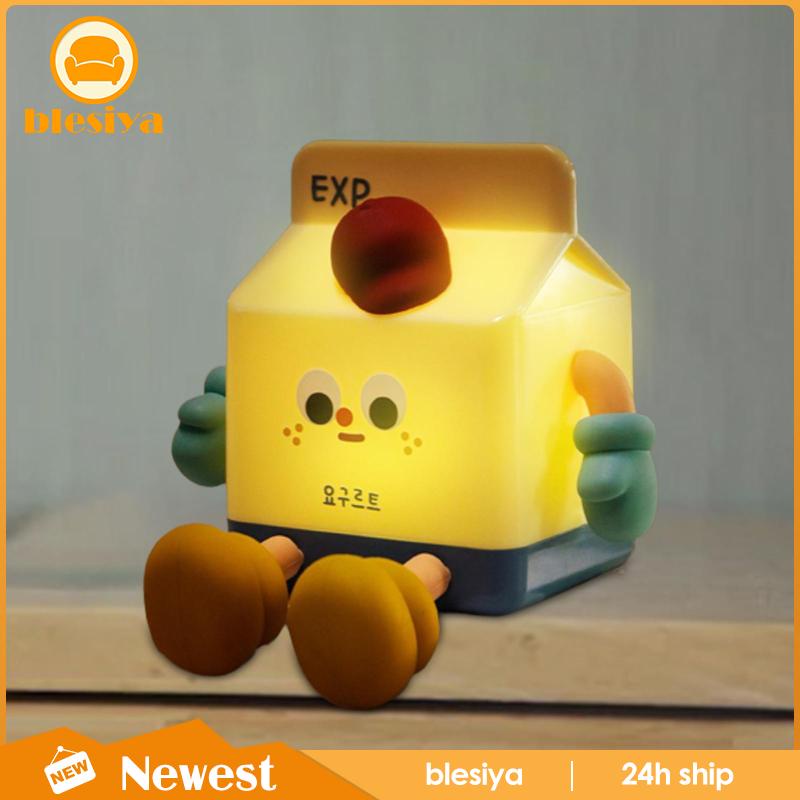 [Blesiya] Đèn Ngủ Hình Hộp Sữa Hoạt Hình Cổng USB Làm Quà Tặng Sinh Nhật Cho Bé