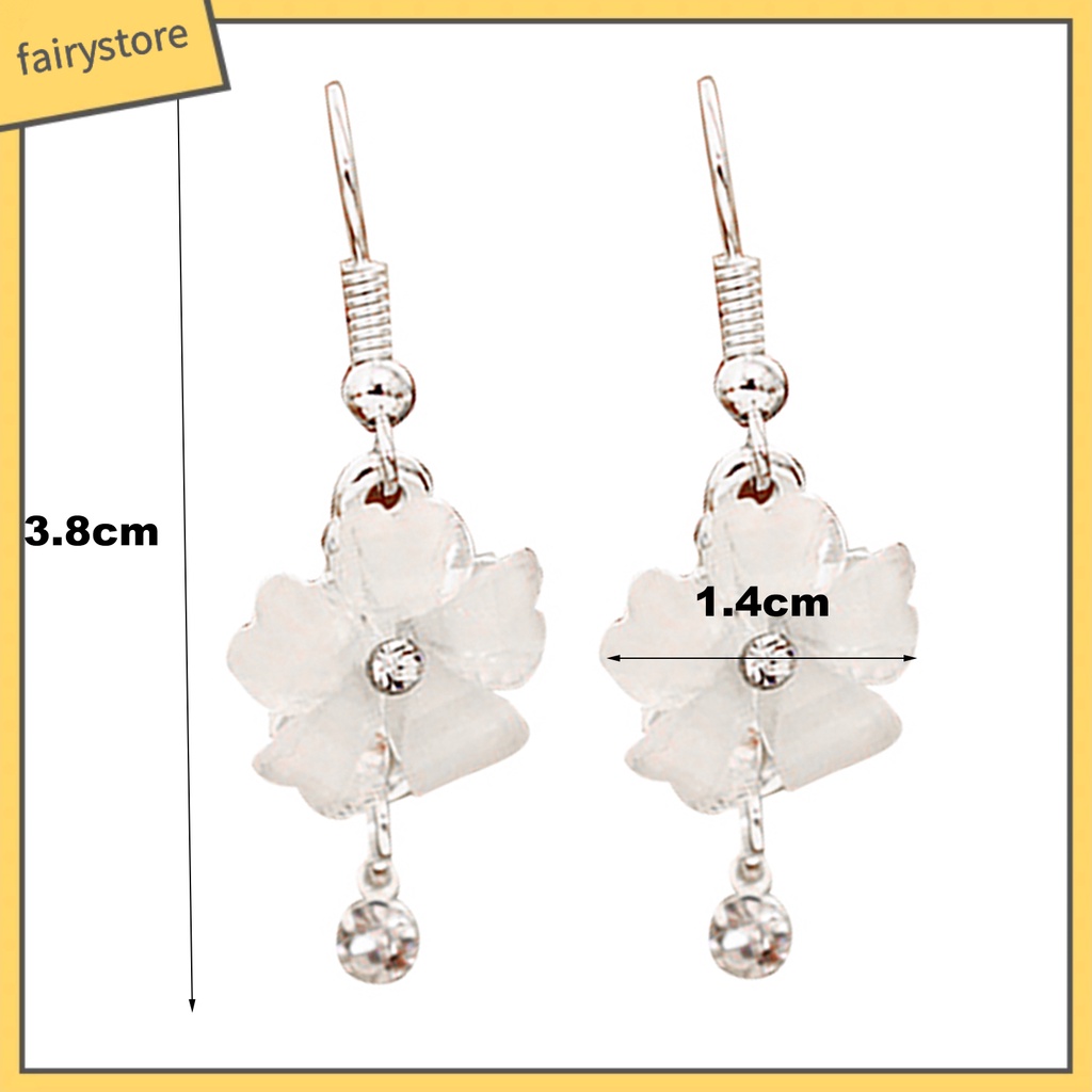 Bông Tai Móc Hình Cánh Hoa Đính Đá Trang Nhã Dành Cho Nữ