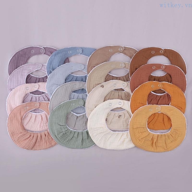 Khăn Yếm Vải Cotton Mềm Mại Thoáng Khí Dành Cho Bé