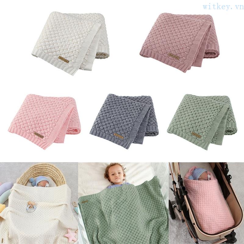 Chăn Dệt Kim Mềm Khoét Rỗng Quấn Bé Sơ Sinh Ngủ