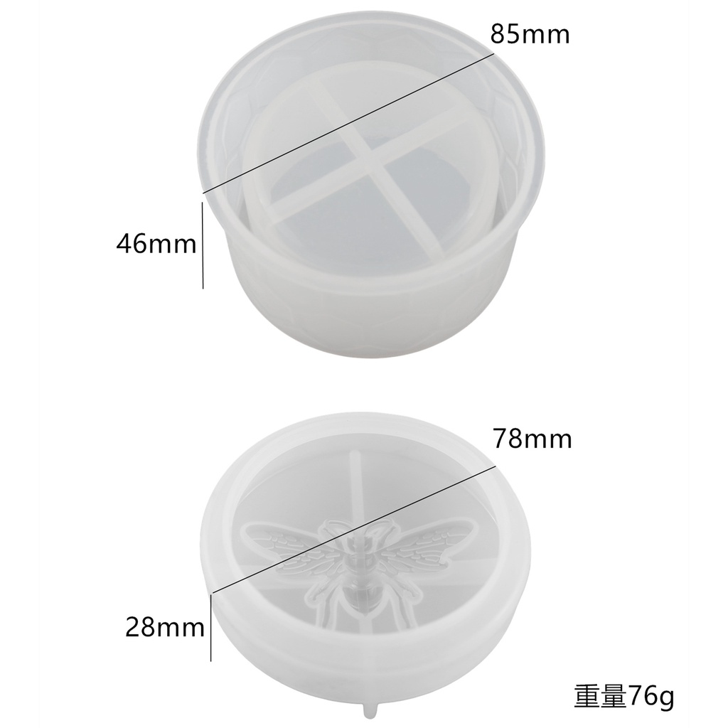 DIY Crystal Epoxy Khuôn tròn sọc Hộp thu Silicone Khuôn