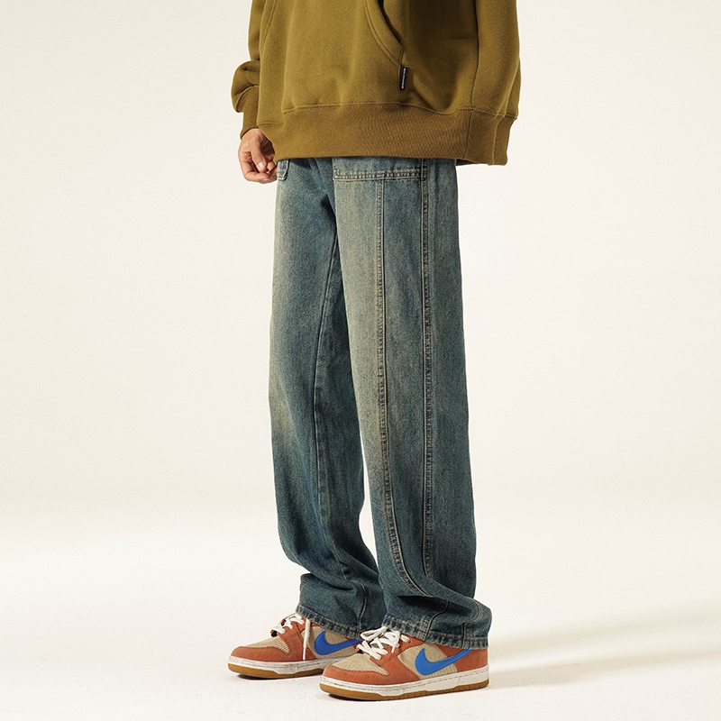 Quần Jean Dài Dáng Rộng Phong Cách Đường Phố Mỹ Thời Trang Xuân Hè Cá Tính Cho Nam