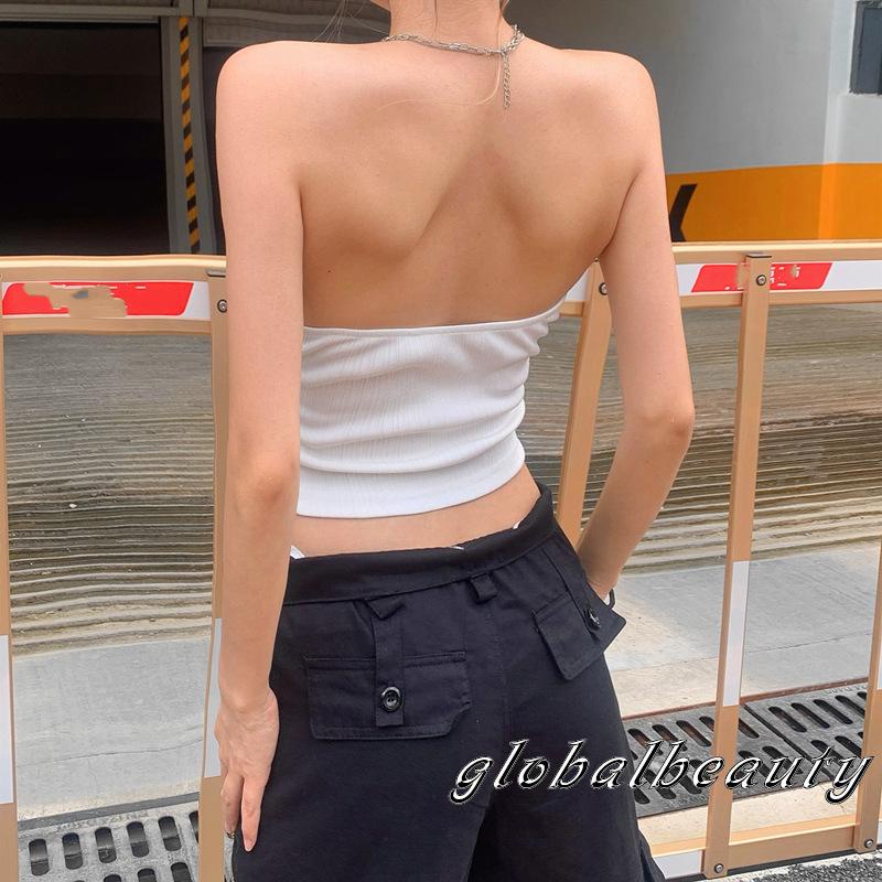 Áo Croptop Trễ Vai Chất Liệu Co Giãn Thời Trang Mùa Hè Quyến Rũ Cho Nữ