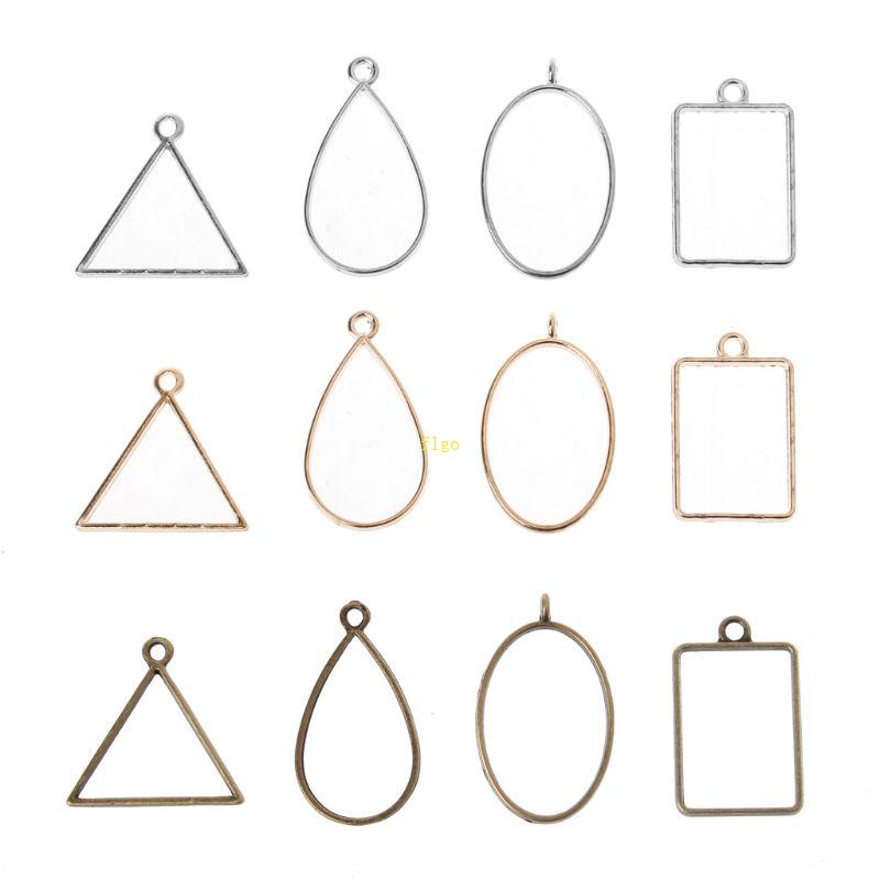 Set 10 Mặt Dây Chuyền Hình Vuông Rỗng Bằng Resin DIY