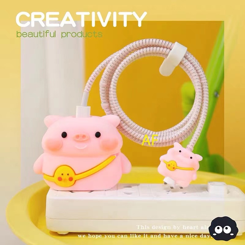 Phụ Kiện Bảo Vệ Dây Cáp Sạc USB Bằng Silicon Hình Shin-chan 3D Dễ Thương Cho iPhone 18 / 20W
