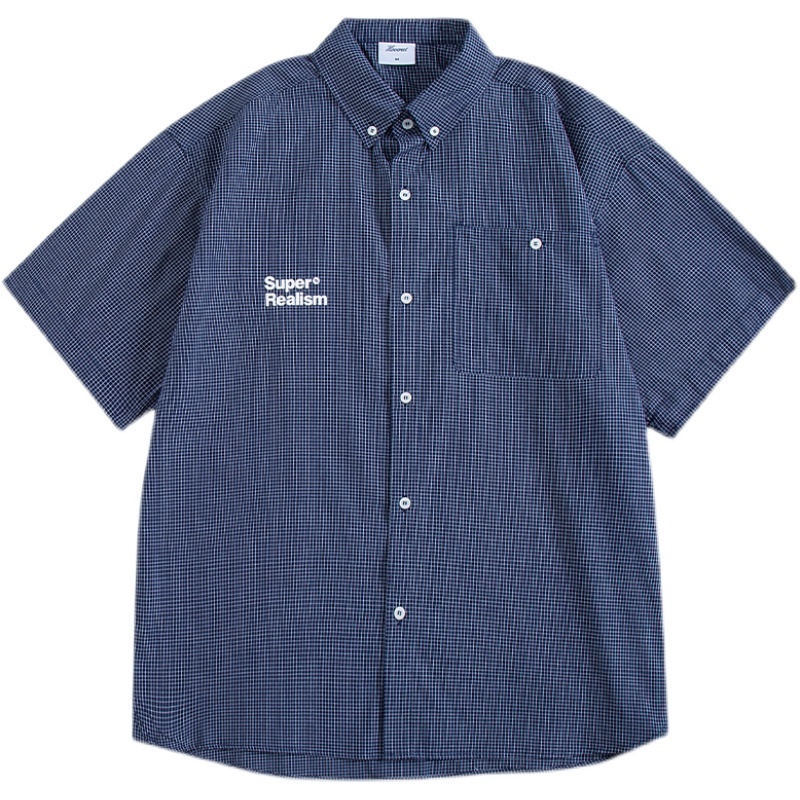 Áo Sơ Mi Nam Tay Ngắn Họa Tiết Retro Phong Cách Nhật Bản