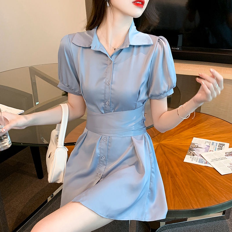 Đầm Ngắn Tay Lưng Cao Dáng Ôm Thời Trang Mùa Hè Hàng Mới 2023 Dành Cho Bạn Nữ