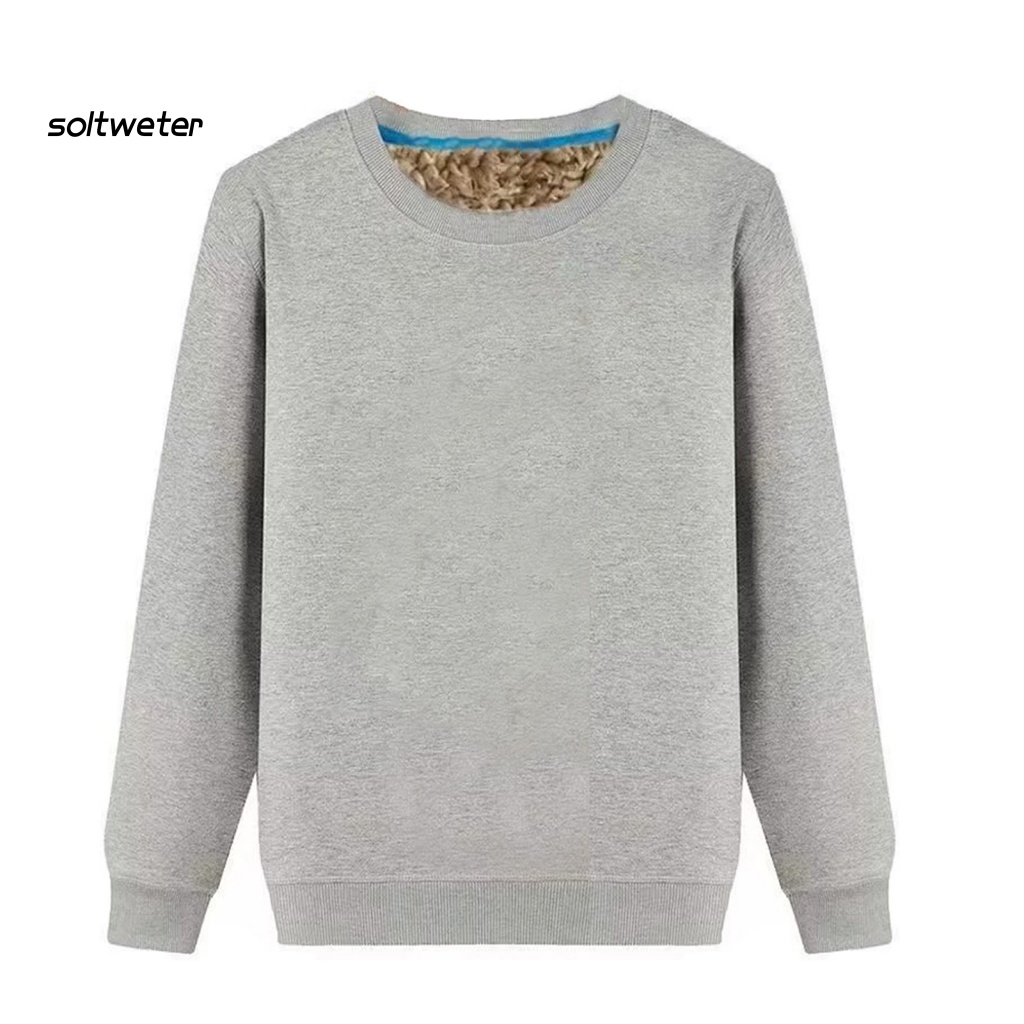 Áo Nỉ Tay Dài Cổ Tròn Màu Sắc Trơn Giữ Nhiệt Thời Trang Thu Đông Cho Nam