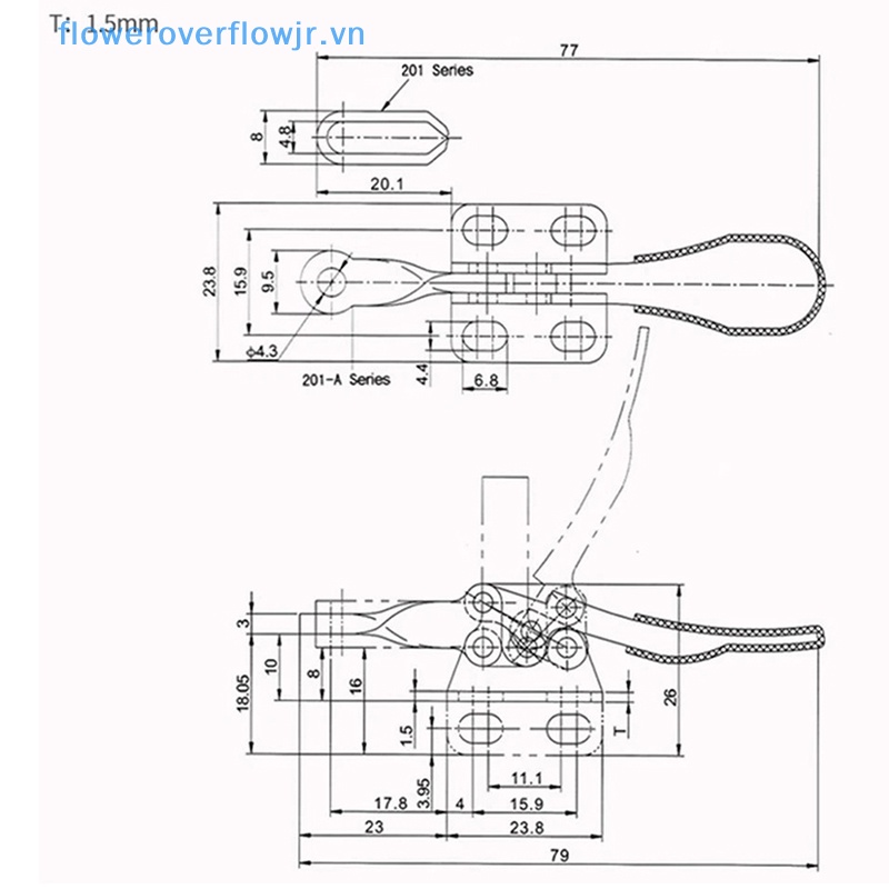2 Kẹp Ngang Màu Đỏ Tháo Gỡ Nhanh Tiện Dụng