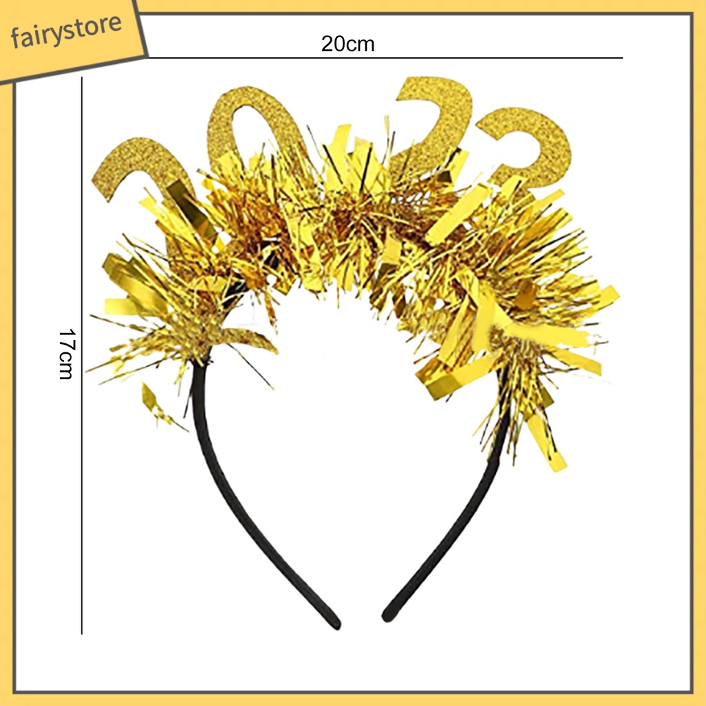 Băng Đô Cài Tóc Co Giãn Chống Trượt Trang Trí Hình Ngôi Sao Năm Mới