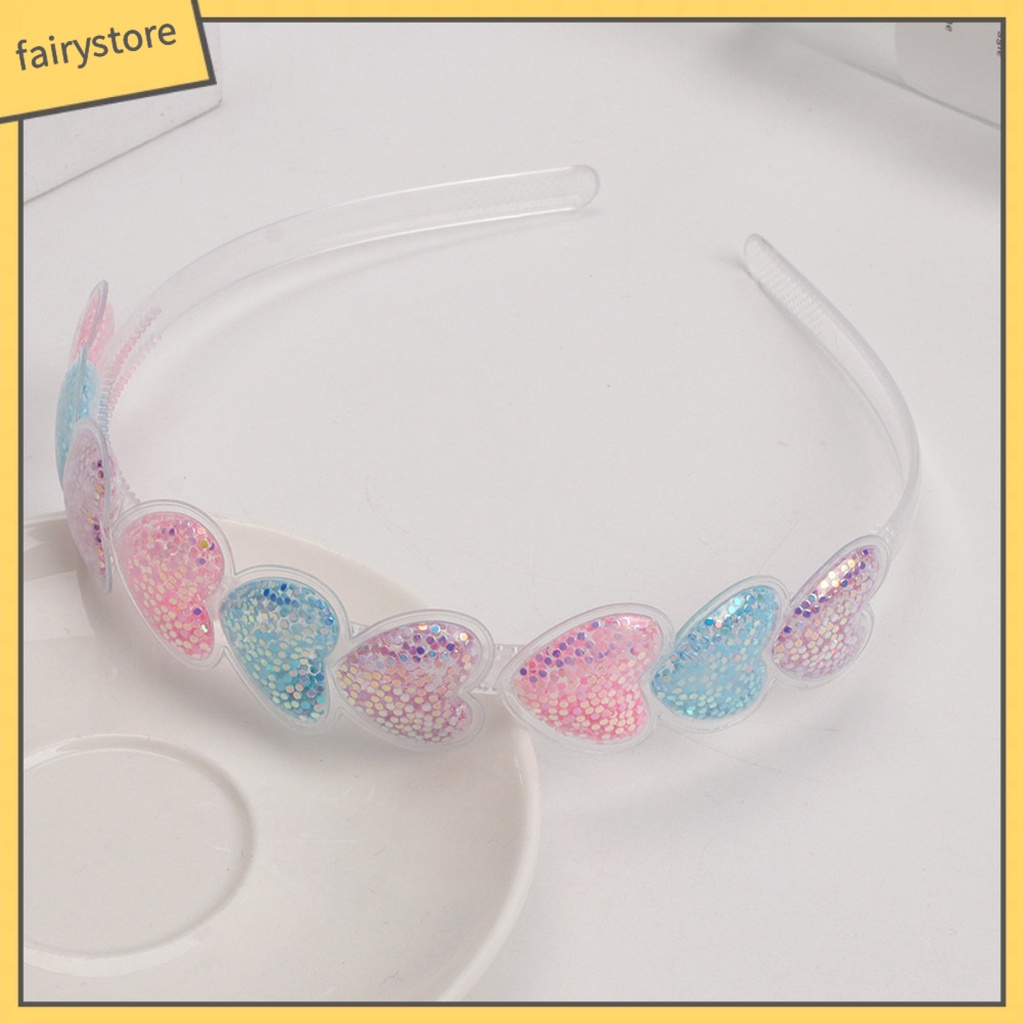 Cài Tóc Hình Trái Tim Trong Suốt Đính Kim Sa Lấp Lánh Dễ Thương Cho Nữ