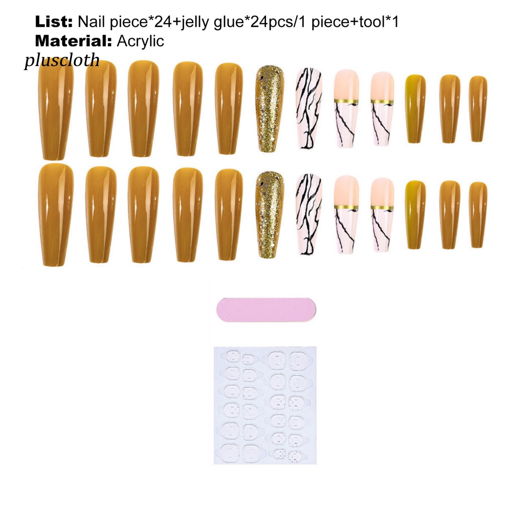 Bộ 24 Móng Tay Giả Siêu Mỏng Che Phủ Toàn Diện Phong Cách Pháp Sang Trọng