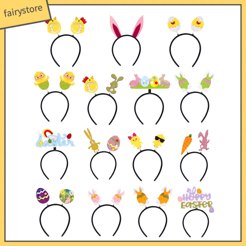 [FRO] Băng Đô Cài Tóc Co Giãn Thiết Kế Hoạt Hình Đáng Yêu Cho Lễ Hội Phục Sinh