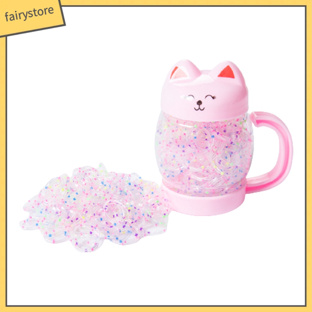 1 Bộ Dây Cao Su Buộc Tóc Đuôi Ngựa Co Giãn Màu Sáng Phong Cách Hoạt Hình Dùng Làm Giá Đỡ Chai Nước Cho Trẻ Em