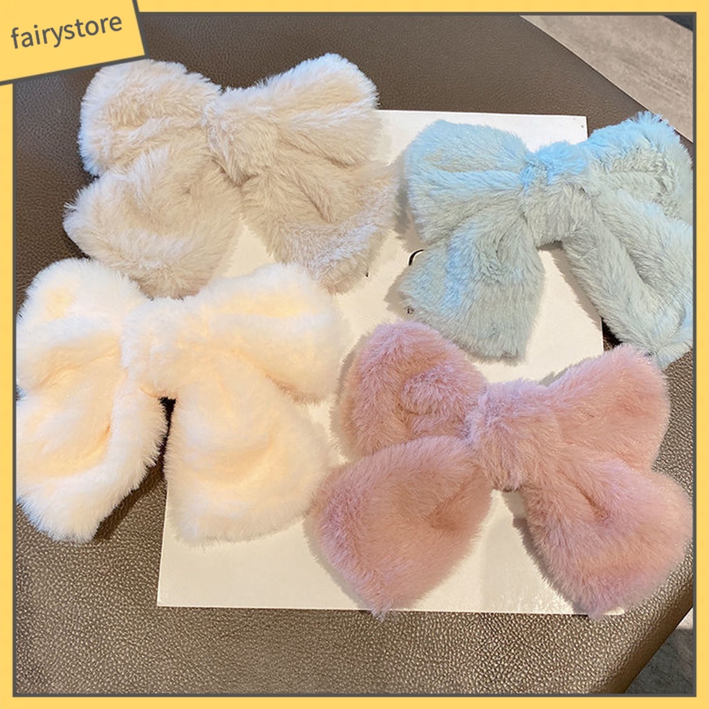 Kẹp Tóc Nơ Lớn Bằng Vải Flannel Thoải Mái Dễ Thương Cho Nữ