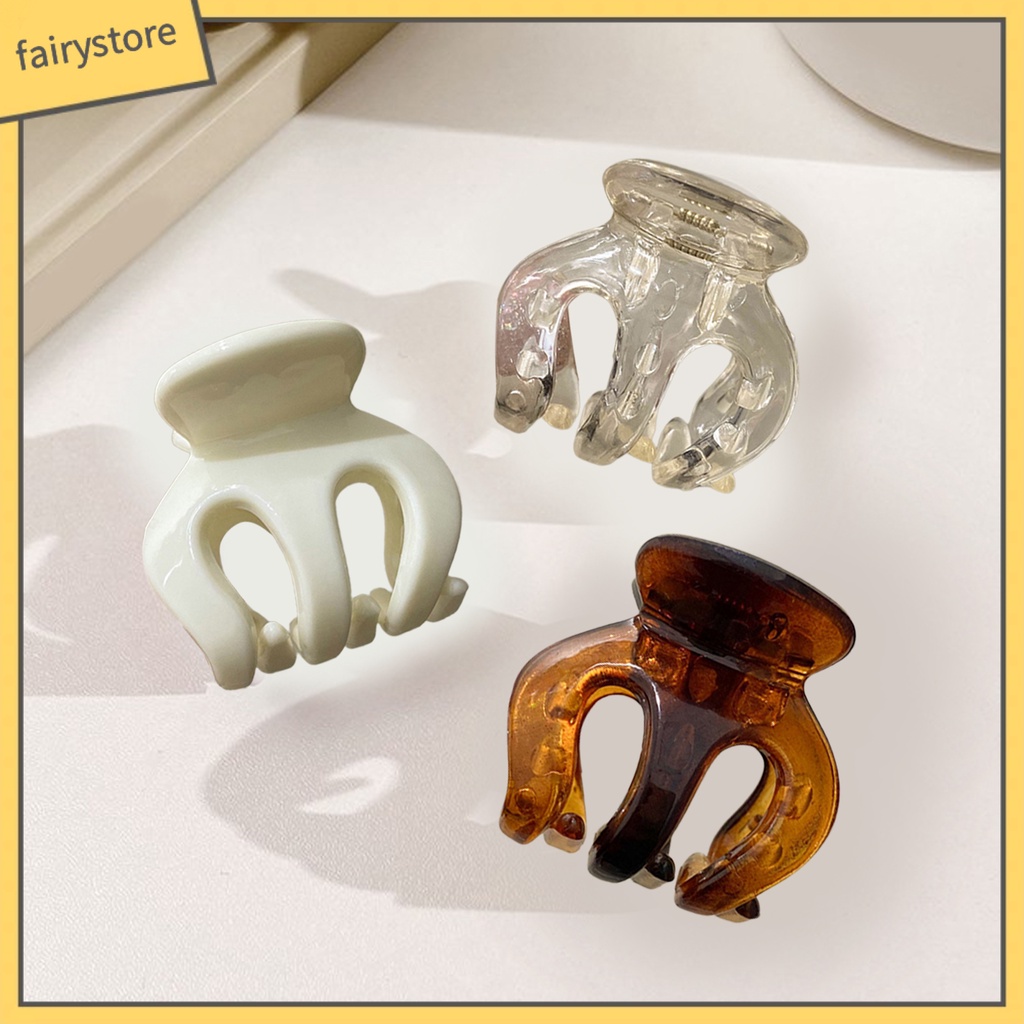 Kẹp Tóc Càng Cua Chống Trượt Màu Sắc Trơn Đơn Giản Cho Nữ