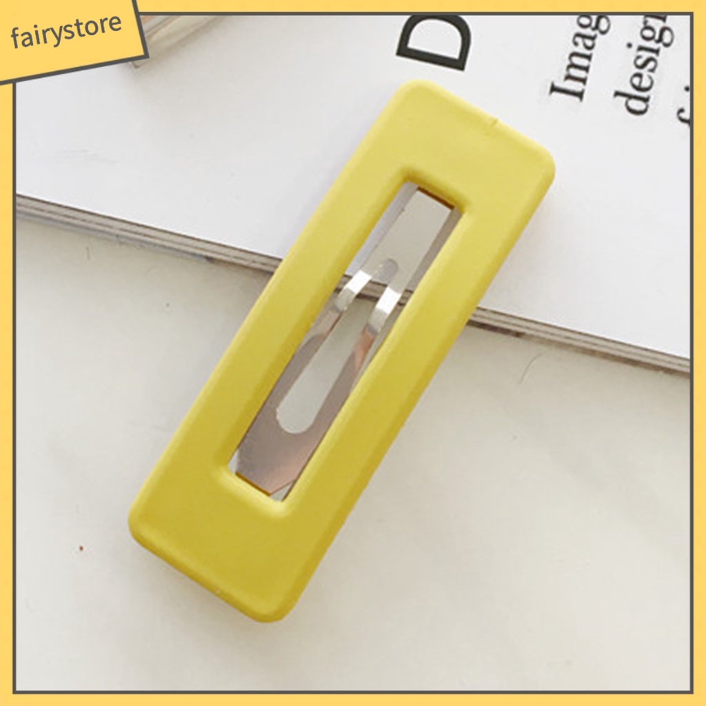 Set 2 Kẹp Tóc Hình Vuông Màu Sắc Kẹo Ngọt Dành Cho Nữ