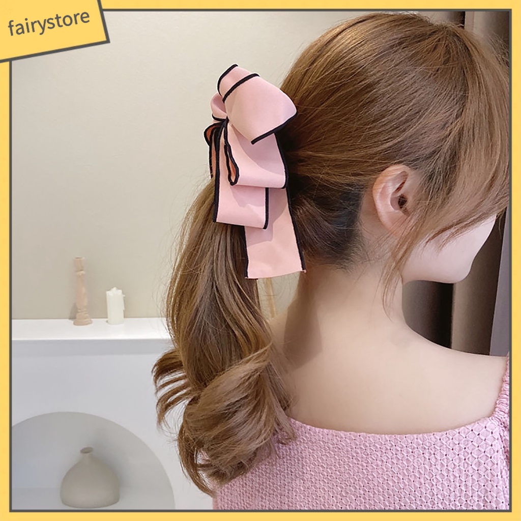 Kẹp Tóc Đuôi Ngựa Nhiều Lớp Đính Nơ Thời Trang Cho Nữ