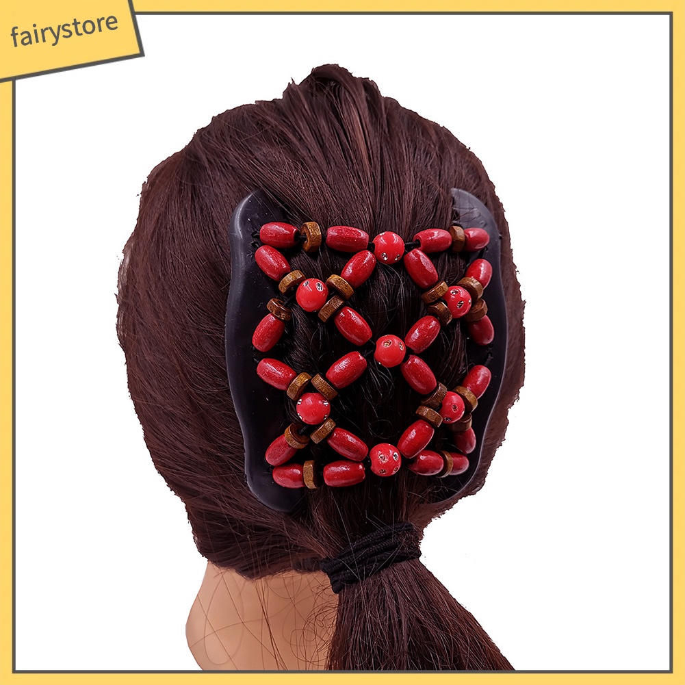 Lược Cài Tóc Hai Hàng Xỏ Hạt Gỗ Thần Kỳ Dành Cho Bạn Nữ