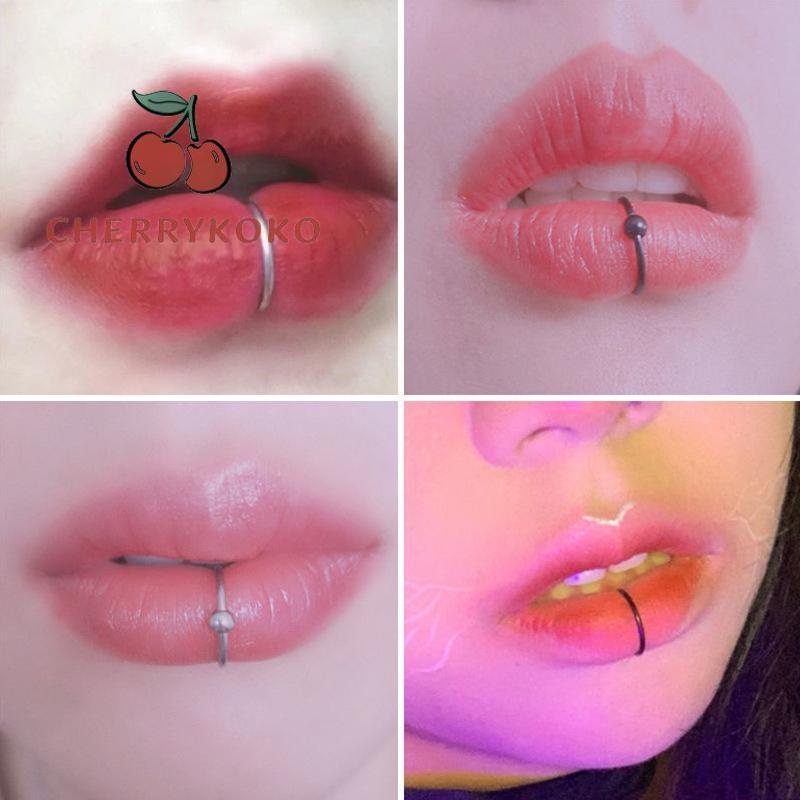 🍒🍒CHERRYKOKO Khuyên Môi Kẹp Không Cần Bấm Lỗ Cho Nữ