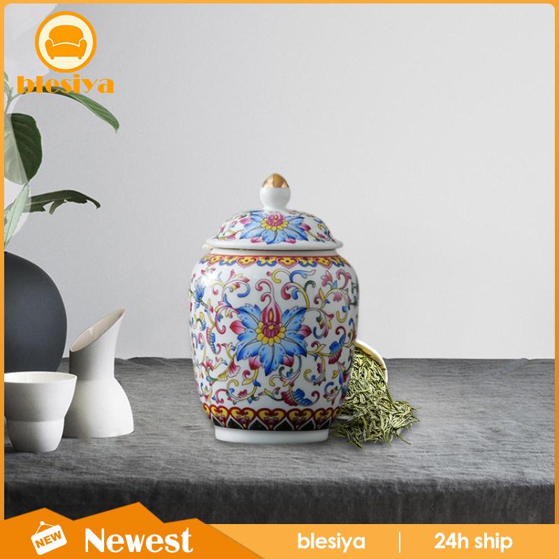 Hộp Đựng Trà Bằng Sứ Tráng Men Phong Cách Trung Hoa