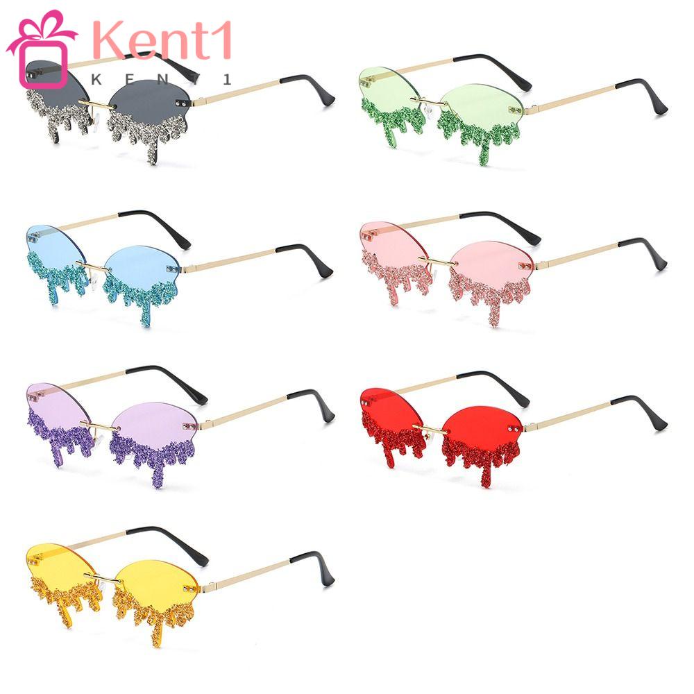 Kính Mát Gọng Oval Kim Tuyến Lấp Lánh Phong Cách Halloween KENT1