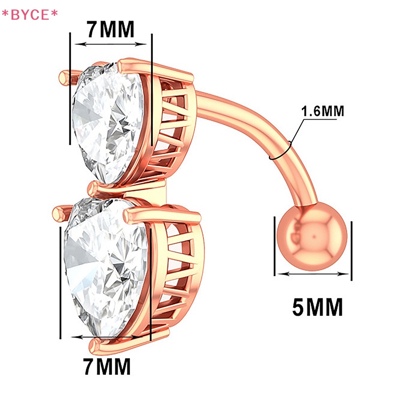 Khuyên Rốn Hình Trái Tim Đính Đá Zircon Quyến Rũ Cho Nữ Mới
