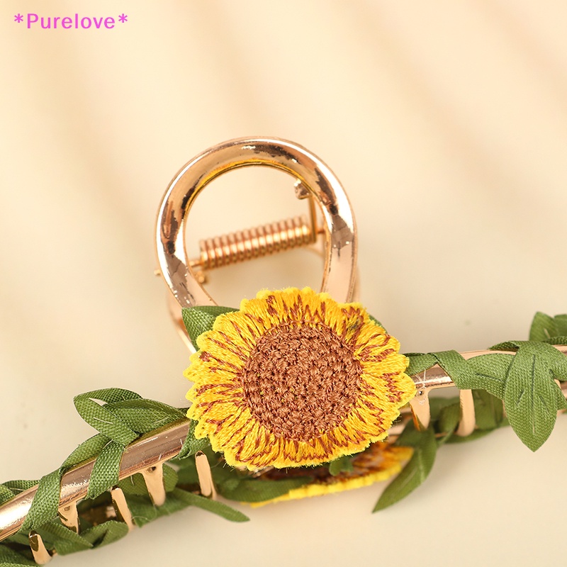 Kẹp Tóc Càng Cua Đính Hoa Lá Kiểu Vintage Ngọt Ngào Cho Nữ Mới