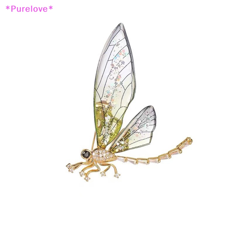 Trâm Cài Áo Hình Chuồn Chuồn Đính Đá Phong Cách Vintage Thời Trang Mới