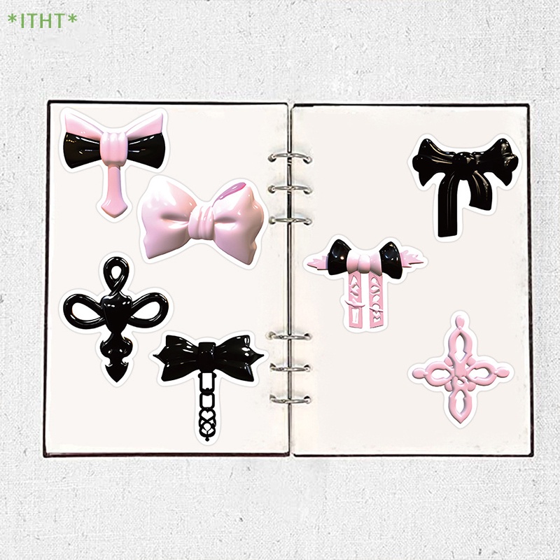 Bộ 50 Miếng Dán Họa Tiết Graffiti 3D Màu Hồng Đen Trang Trí Xe Hơi / Vali / Laptop / Điện Thoại / Tủ Lạnh DIY Mới